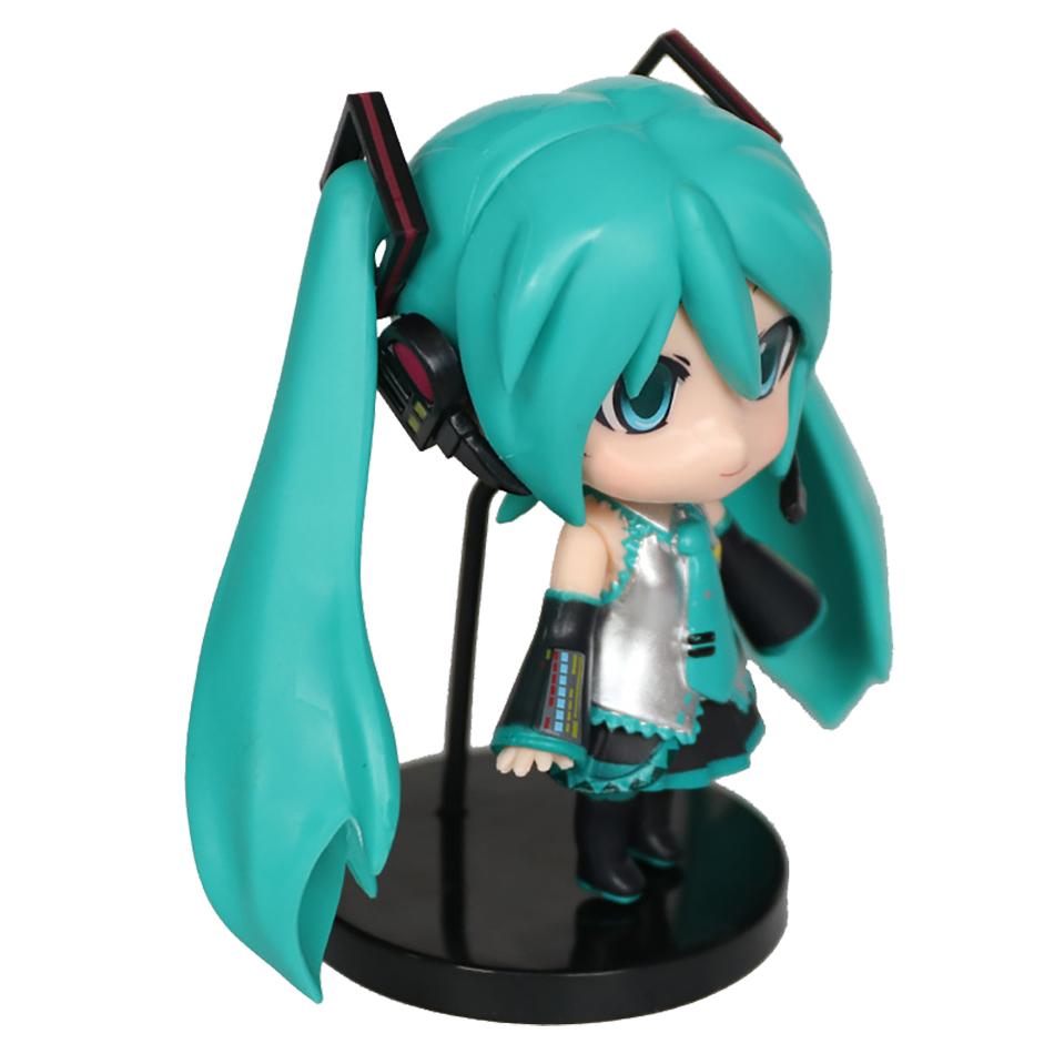 Аниме Фигурка Мику Мини Персонаж Украшения Вишневый Цвет Розовый Лук Зеленый Ледяной Снежный Синий Хацунэ Настольное Украшение Игрушка Подарок