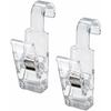 Like-it Towel Bar Pole Hook Hanging Clips (2-Piece Set), Approx. 3cm Wide X 5.8cm Deep X 9.7cm High, Clear, Made In Japan