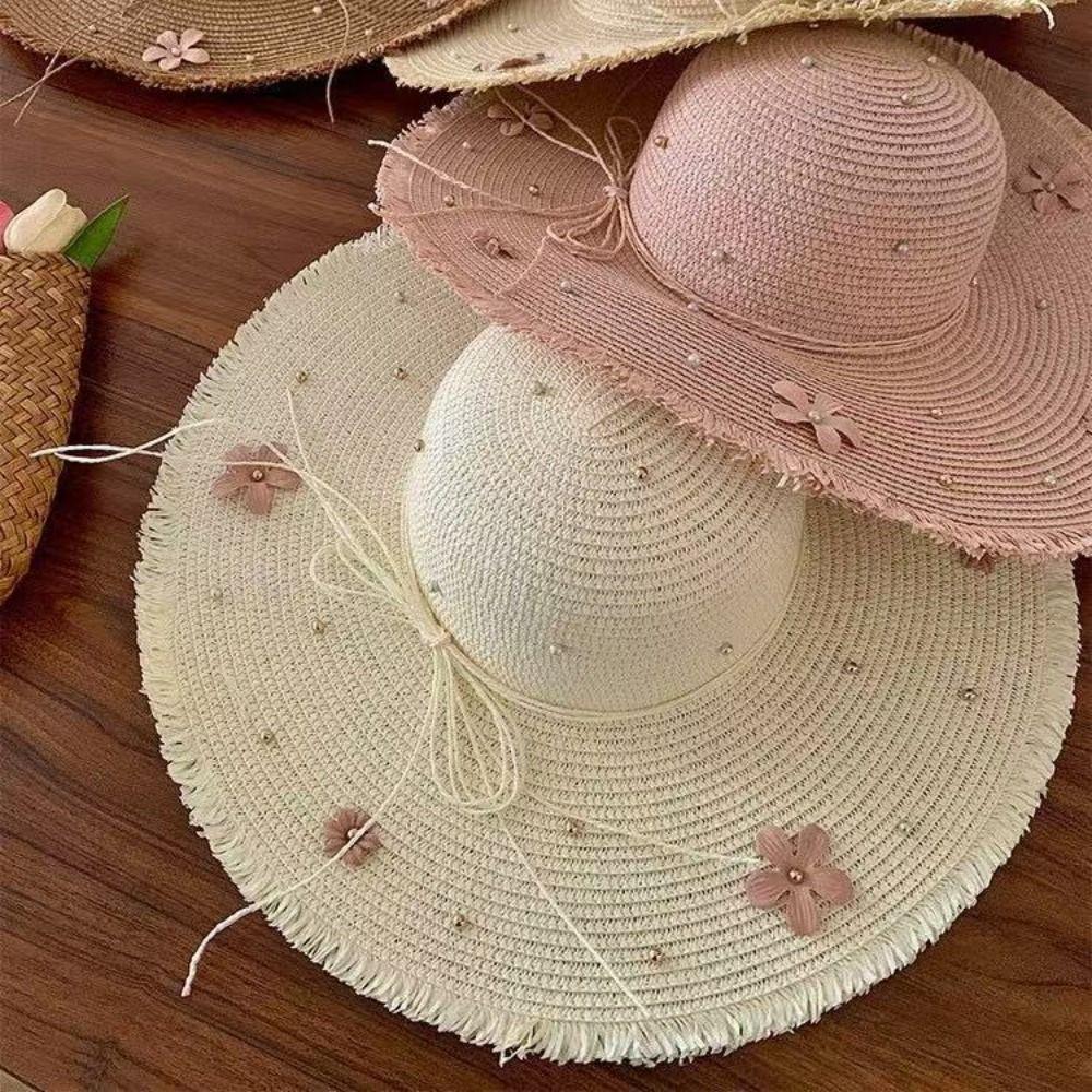 Multicolor Straw Hat Big Brim Sun Block Hat Fashion Beach Hat Summer
