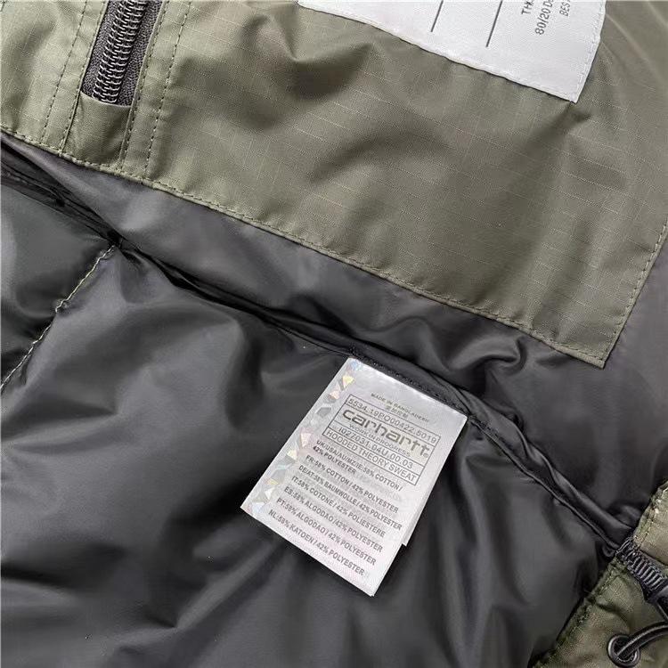 Пуховая хлопковая куртка Carhartt: Зимняя версия, защищающая от холода и ветра, с вышивкой для мужчин и женщин - Модная верхняя одежда для пар