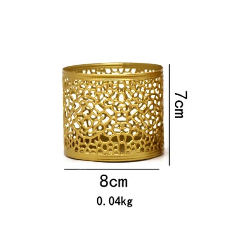 Подсвечник в скандинавском стиле, золотой геометрический полый железный подсвечник, креативный стакан для ароматерапевтической свечи, украшение для дома, орнамент YLE614