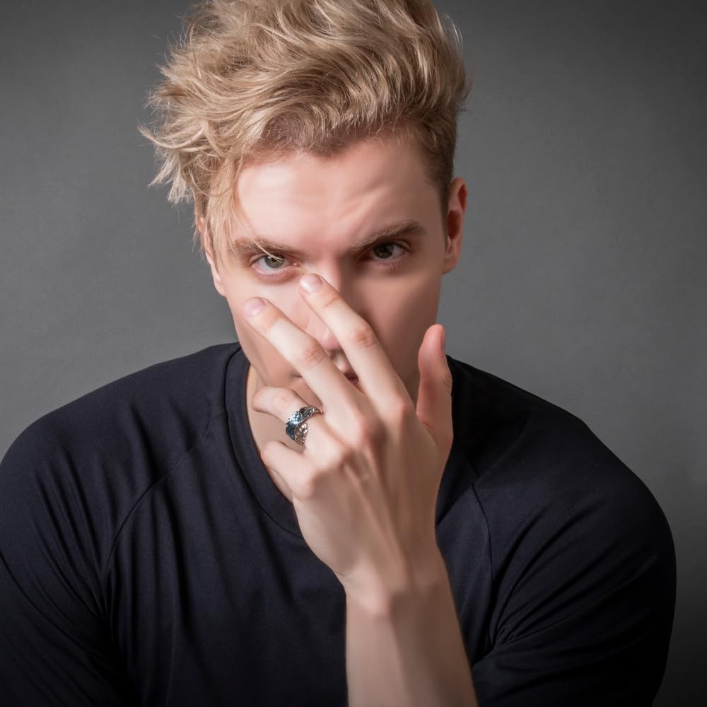 Artemis Kings Кольцо из серебра 925 пробы с синим крылом, Размер, AKR0078, Мужской аксессуар, Ювелирное изделие, Кольцо,