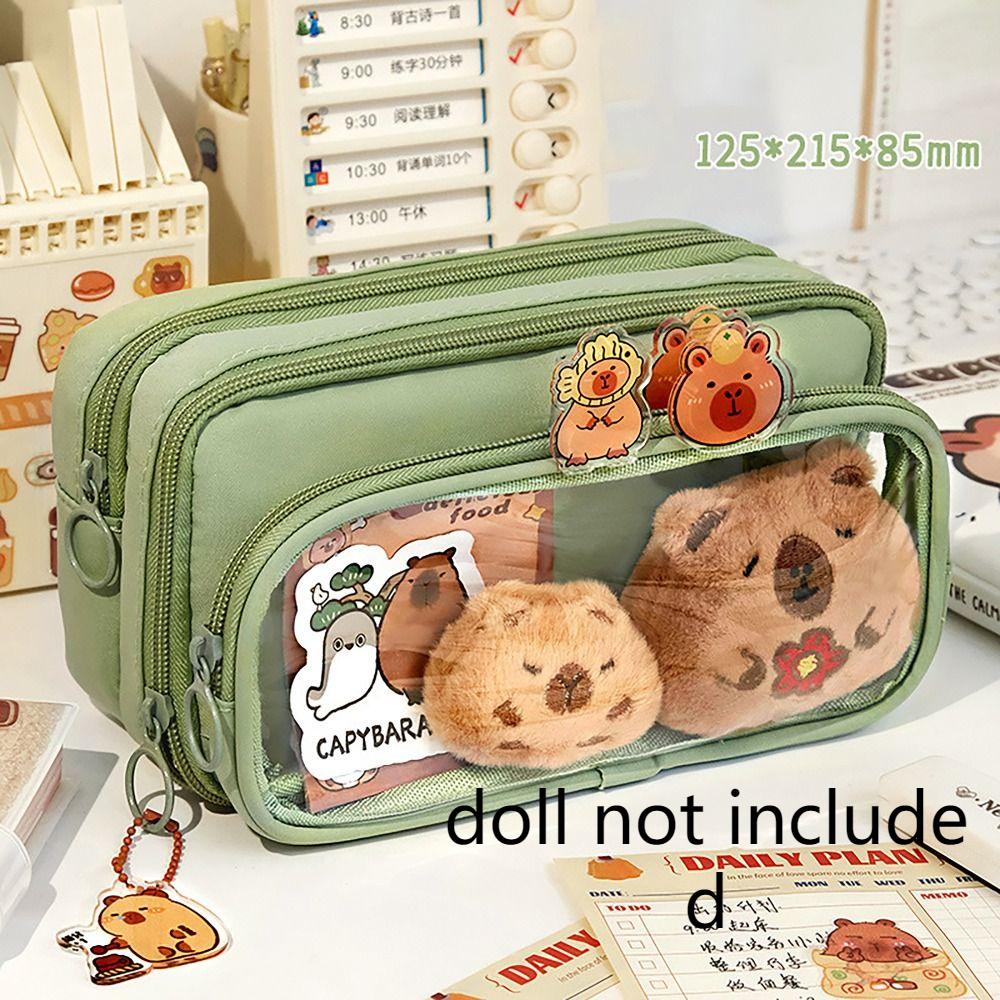 Detachable Pencil Case Capybara Stationery Storage Pouch Pen Bag for Office School Supplies