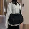 Japanese Harajuku Women Messenger Bag Solid Color Canvas Crossbody Bags Student Large Capacity Handbags Shoulder Bag