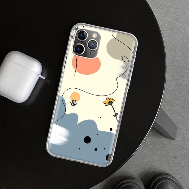 Абстрактный Женский Лицо Линия Чехол для Телефона для iPhone 11 12 13 Mini 14 15 Plus 16 Pro Max 17 Air 7 8 + SE Арт Персонализированный Fundas 1