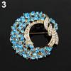 Women Elegant Luxury Moon FlowerInlaid Rhinestones Brooch Pin
