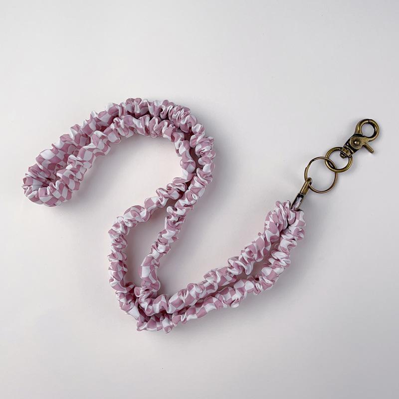 Universal Phone Lanyard Keychain Elastic Golden Neck Strap Detachable Key Ring for Outdoor Hiking Shopping Use