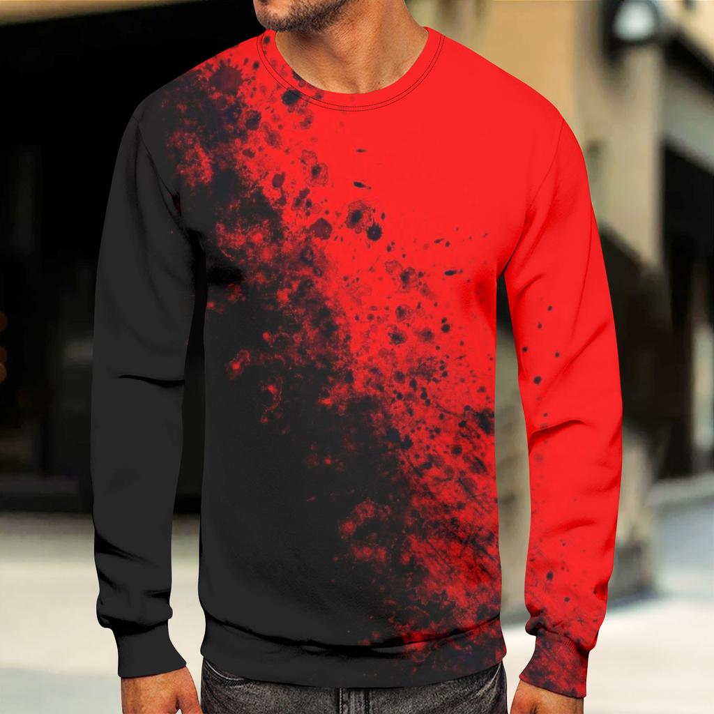 Мужские топы с круглым вырезом, мужской повседневный модный пуловер с длинным рукавом и круглым вырезом