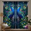 2 Pcs Colorful peacock print curtains,suitable for bedroom,living room kitchen decoration,home decoration,window decoration