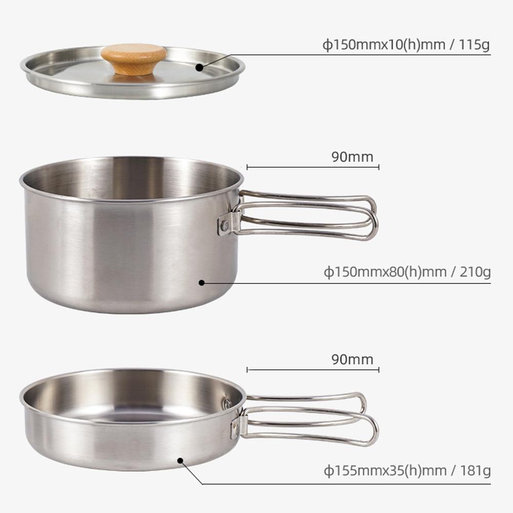 Набор из нержавеющей стали для кемпинга, многоцелевой набор для приготовления пищи, принадлежности для кемпинга