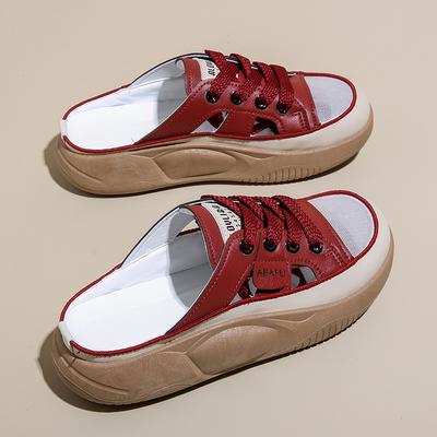 DOGHC/Новые летние полутапочки Baotou, повседневные женские кроссовки, уличная прогулочная обувь из искусственной кожи, женская обувь, дизайнерские кроссовки для женщин