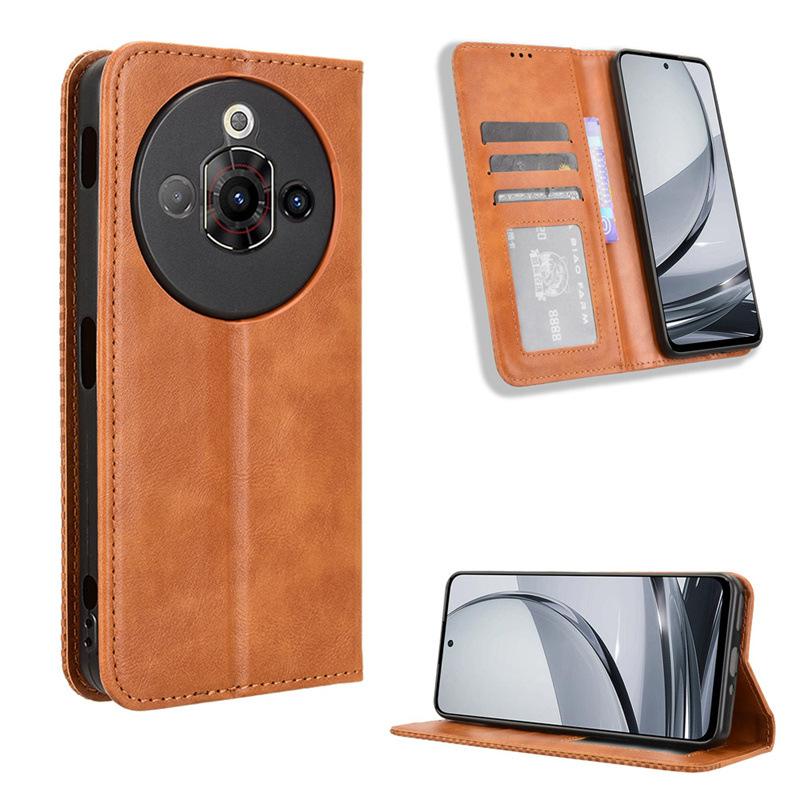 Флип-чехол для ZTE nubia Focus Pro Leather Case [Flip Vintage Leather] Ударопрочный прочный ретро-чехол для телефона