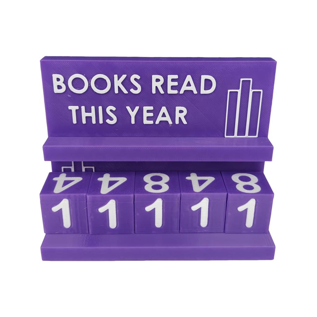 Book Read This Year Counter Book Counter Sign Reading Goal Tracker for Desk Bookshelf Decoration