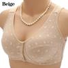 Women Mother Wireless Cotton Bras Lingerie Front Closure T-Back Bra Soft Leisure Underwear Large Cup Plus Size