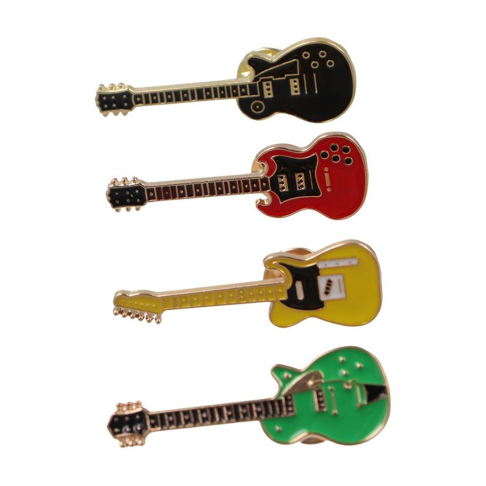 Funny Guitar Brooch Cartoon Guitar Enamel Pins Clothing Accessories Guitar Lapel Badge Gifts
