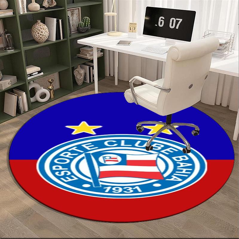1PC round rug Ba-hia Sports Club Emblem Printed Round Area Rug ,Rug For Home Office, Round Chair Rug, Decorative Carpet Fan gifts Christmas gift