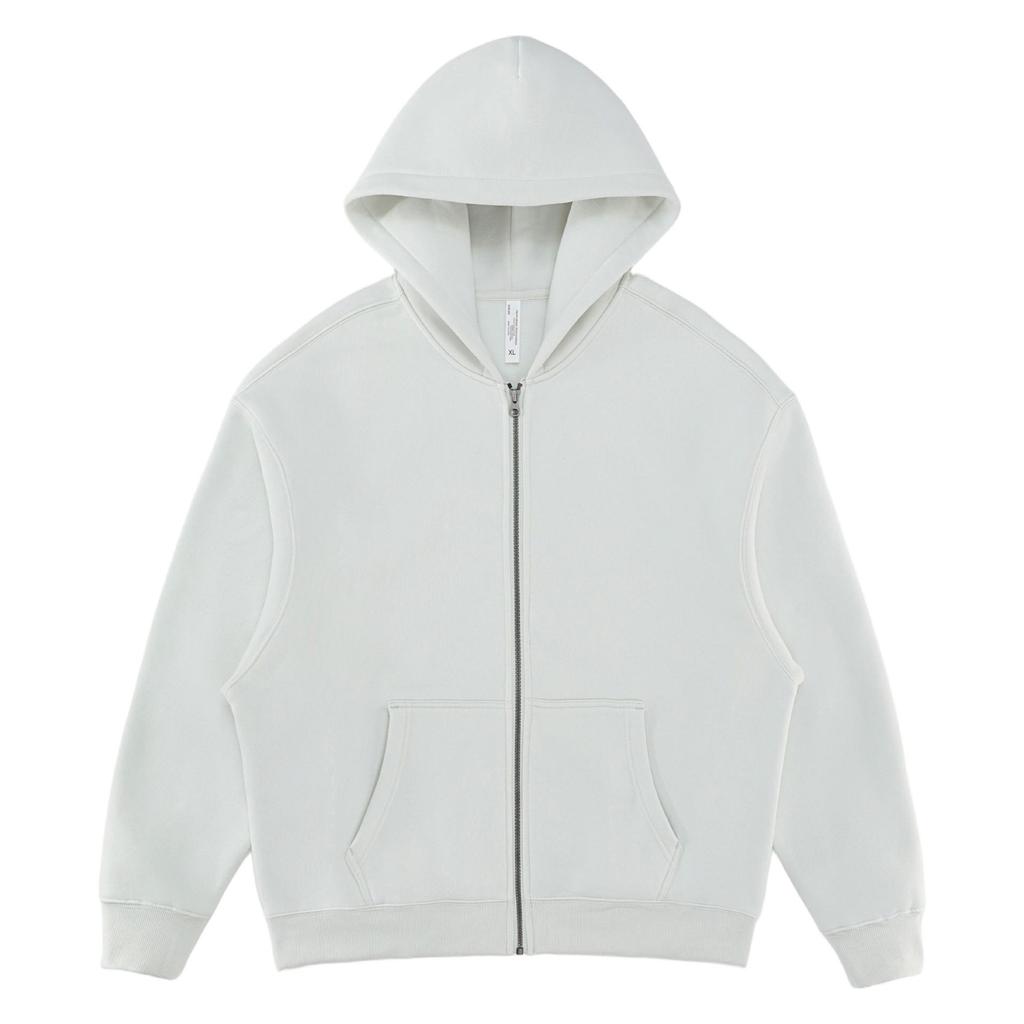 LVLV Custom | Американская толстовка на молнии из флиса 350 г, с начесом, широкого кроя, с вышитым логотипом и принтом