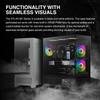 Совместимость с приложением GAMDIAS Gaming PC Case Display Изготовлен из закаленного стекла ATX Вентилятор 3x120 мм ARGB PWM Поддержка видеокарт до RTX 4000 410 мм Поддержка видеокарт до 360 мм