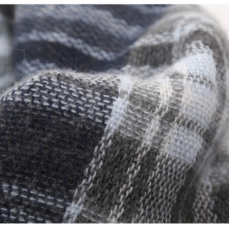 Plaid Scarf, Large Square Scarf, Women's Autumn and Winter Warm Acrylic Shawl
