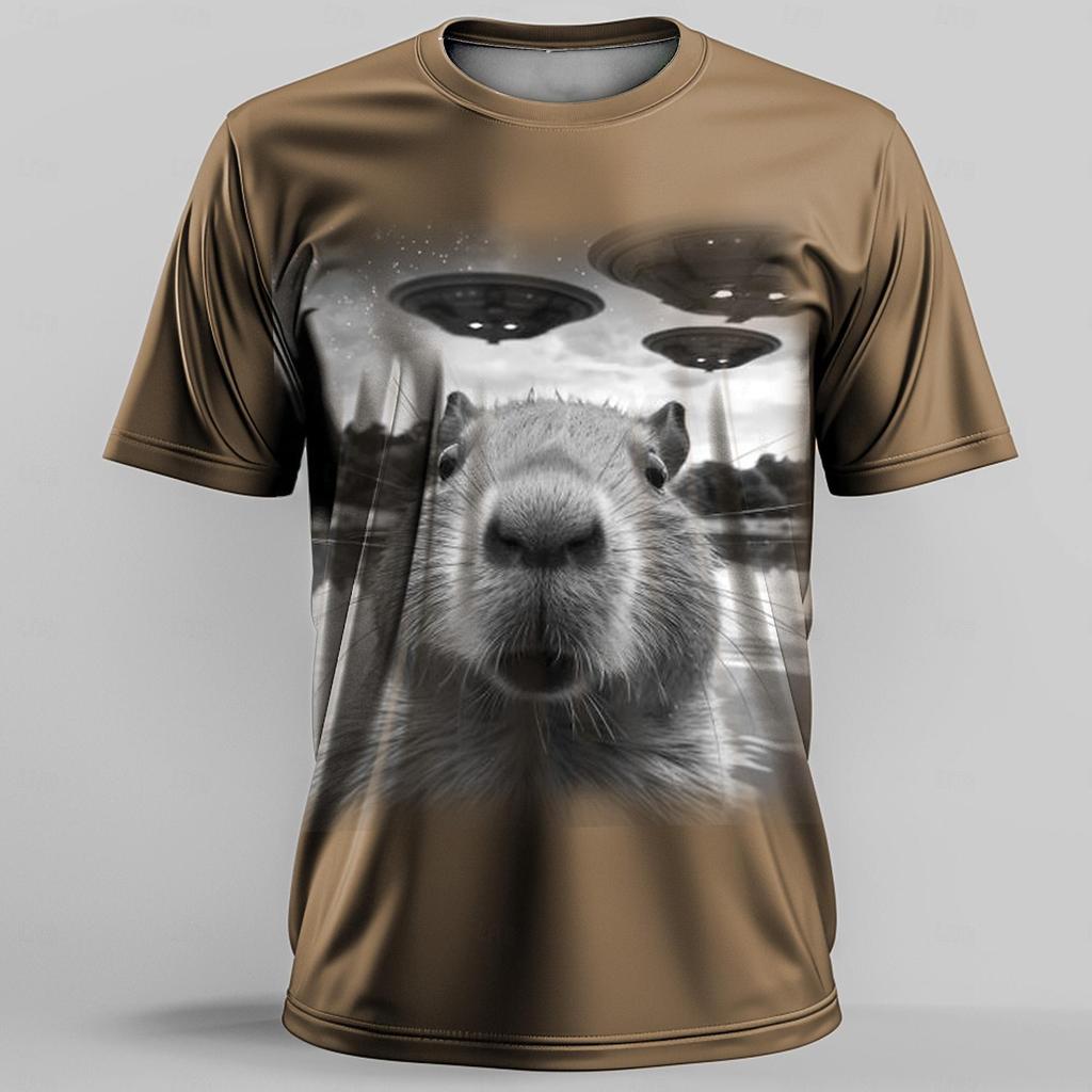 Мужская футболка с 3D принтом животных и мышей, летняя модная повседневная мужская рубашка для занятий спортом на открытом воздухе, для фитнеса, с круглым вырезом и короткими рукавами, одежда