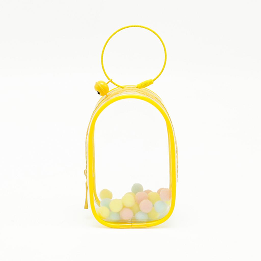 Thicken Transparent Pvc Clear Pouch Mystery Box Organizer Box Keychain Bag Doll Organization Toy Storage Case With Plush Ball