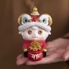 Cute Lion Dance Sheep Figurine Gold Ingot Resin Ornament Gift Zodiac Sheep Statue Spring Festival