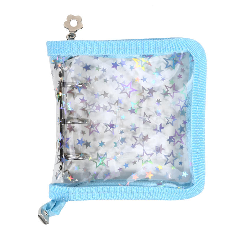 Мини 3-кольцевой папку из ПВХ Дизайн Звезда Лазерная Молния Прозрачный Альбом Для Фото Карточек Хранение Памяти Коллекционирование Изысканный Быстрая Доставка