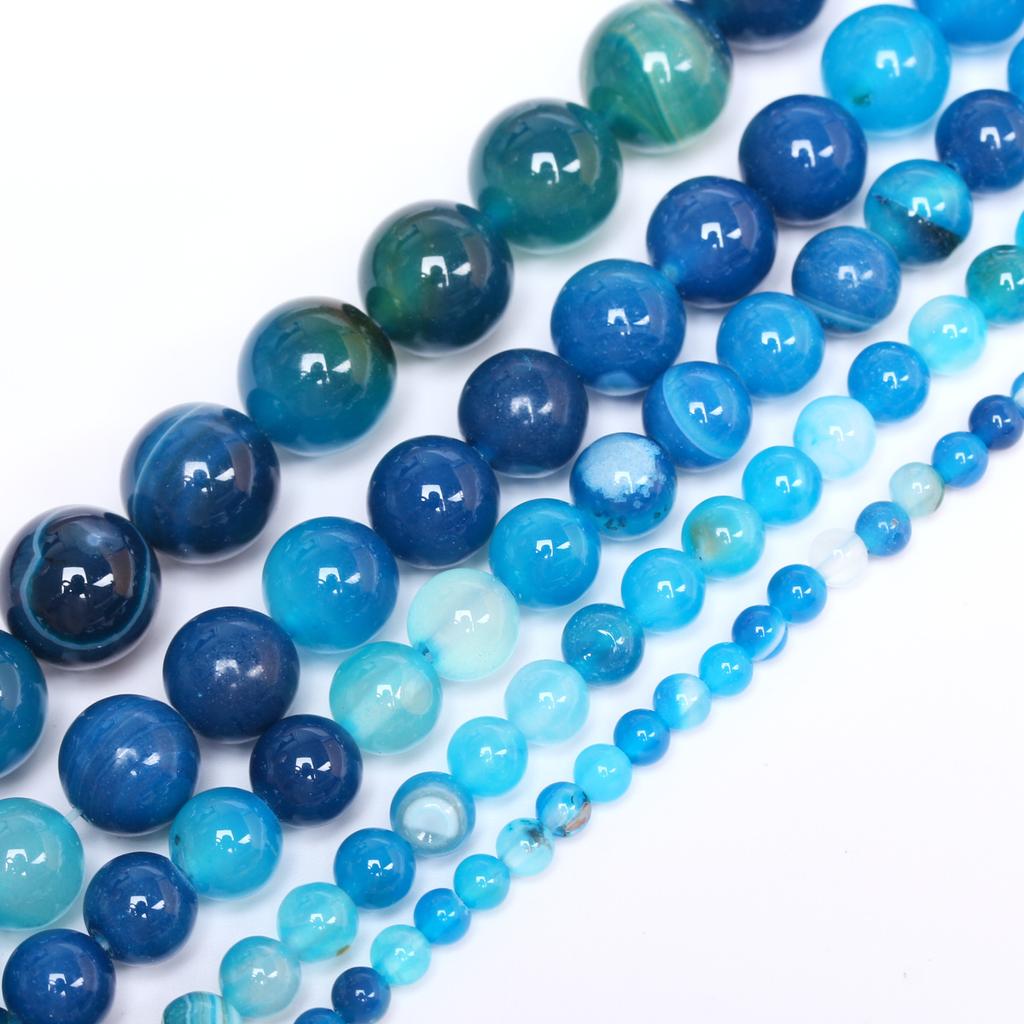 Accessory For Jewelry DIY Stone Stripe Agates Fashion Beads 4/6/8/10/12mm Spacer Beads Mobile Phone Chain 40/30/20/5Pcs Jewelry Making Beads
