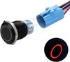 2pcs 12mm Latching Push Button Switch Black Shell with pre-Wiring, IP65 Waterproof Push Button Switch