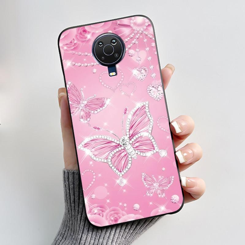 Printed Phone Case For Nokia G10 / Nokia G20 / Nokia 6.3 Fundas Soft Silicone Black Shell Cover Cute Flower Cartoon Casing Coque