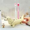 4 Slot Dachshund Toothbrush Holder Ceramic Toothpaste Toothbrush Base  Bathroom Accessories
