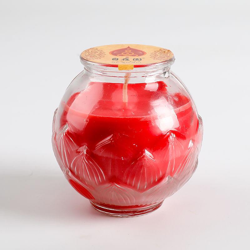 Лампада-лотос из топленого масла для подношения Будде - Доступна с длительностью горения от 1,5 до 24 часов