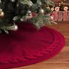 Red and White Knitted Christmas Tree Skirt Decoration