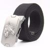 New Waist Belts Men Womens Unisex Cotton Canvas Fabric Webbing Black Buckle Belt Army Accessories