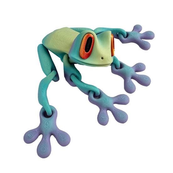 Магнит на холодильник с лягушкой, напечатанный на 3D-принтере, подвижные суставы, игрушка-непоседа в виде лягушки, артикулированное животное