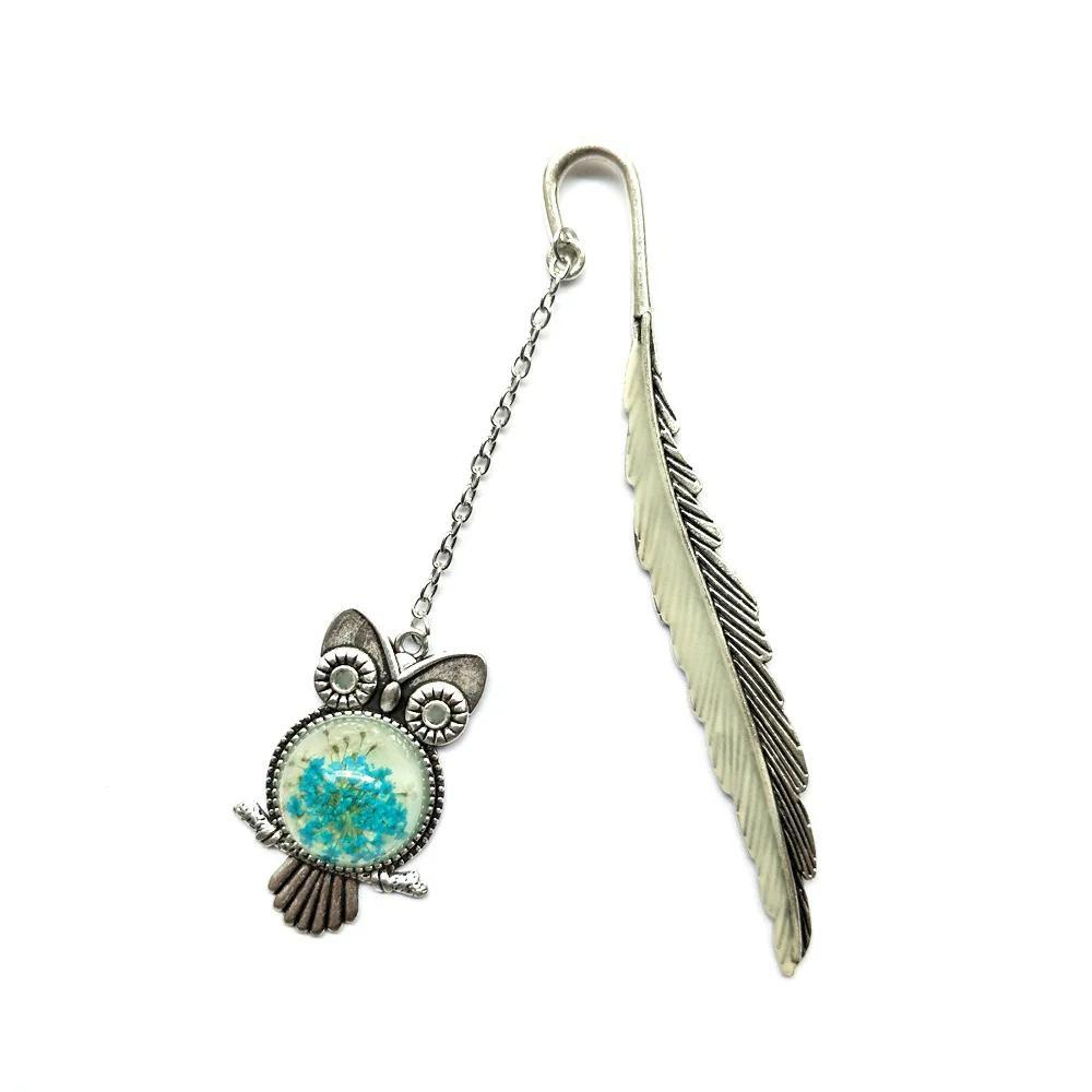 1 шт. светящаяся закладка в виде пера, ретро светящаяся креативная металлическая закладка в виде хвоста кита, флуоресцентная закладка в виде совы/бабочки