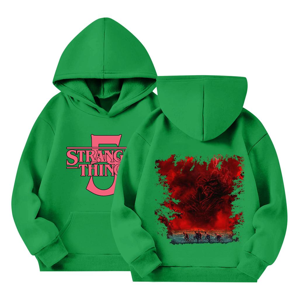 Детский пуловер с длинным рукавом, свободного кроя, с принтом букв, капюшоном на шнурке