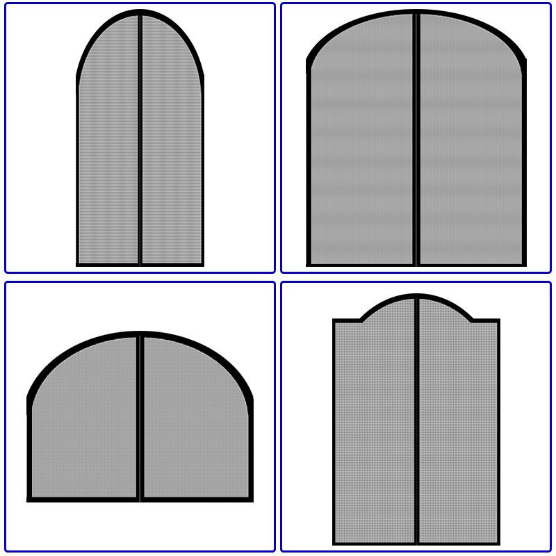Arched Mosquito Net Window Screen Curved Round Zipper anti-mosquito Customized Black white Fly Insect Mesh Invisible Fiberglass