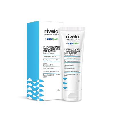 Rivela Dermascience Acne Control Гель для умывания для жирной кожи с 2% салициловой кислотой и маслом чайного дерева 100 мл