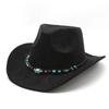 Suede Ethnic Style Tibetan Western Cowboy Hat Top Hat Autumn And Winter Men'S And Women'S Felt Hats Upturned Jazz Hats
