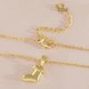 Copper Electroplated Gold Christmas Stocking Pendant Necklace - Women's Niche Clavicle Chain Design