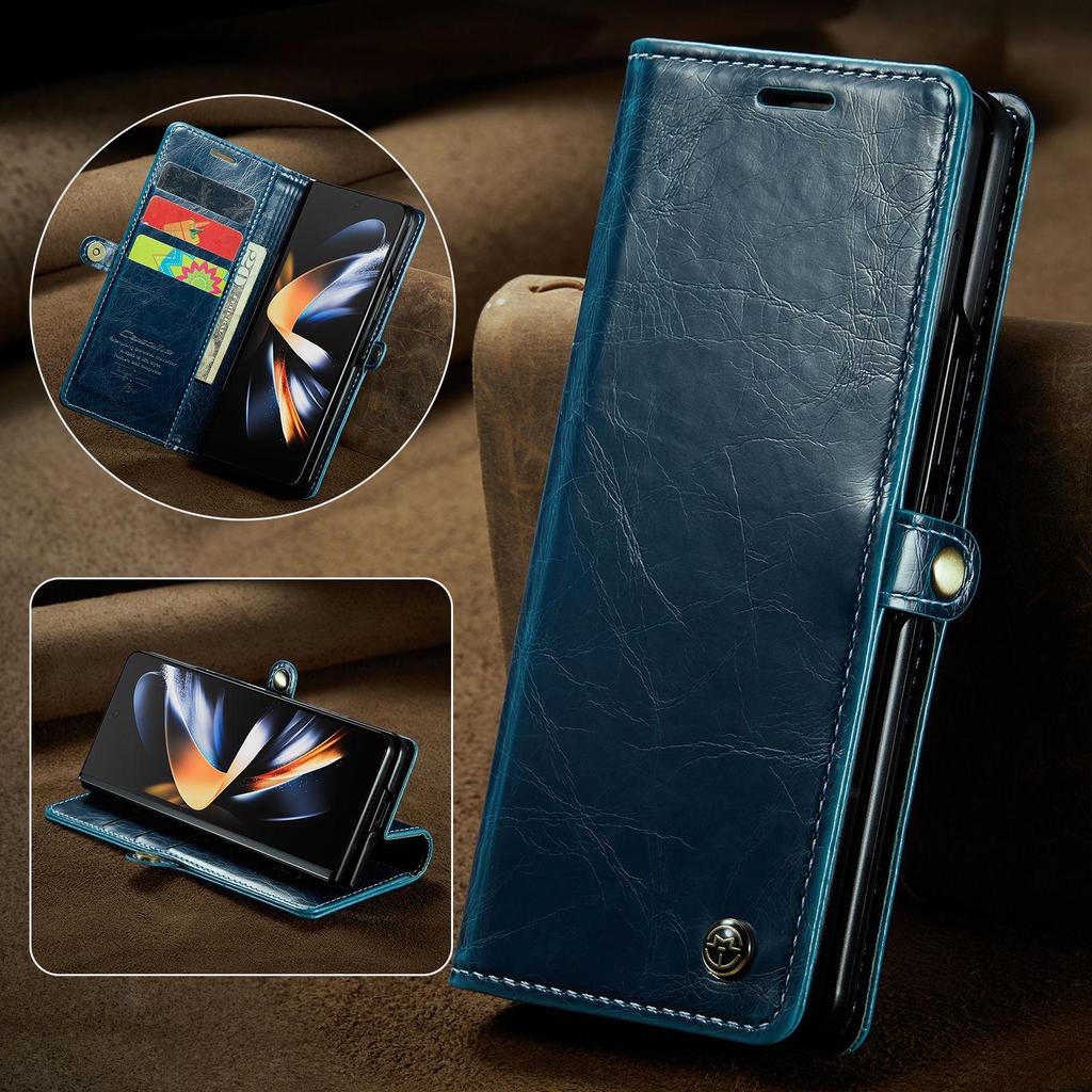 Кожаный чехол-кошелек в стиле ретро для Samsung Galaxy Z Fold 4 3 5 GZ Flip 3 4 5, роскошный магнитный держатель для карт, универсальный защитный чехол-бумажник для телефона