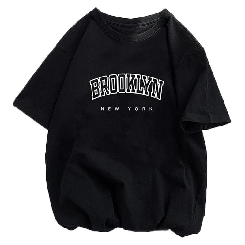 Футболка унисекс с принтом Brooklyn Letter, женская графика, Harajuku 2023, уличная одежда, повседневная, унисекс, топы Y2K, футболка