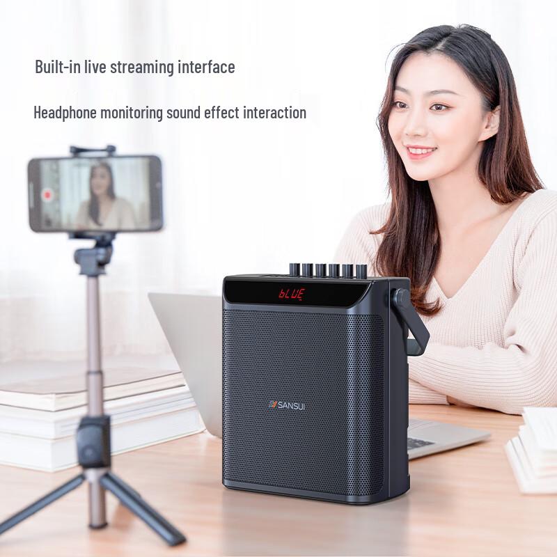 SANSUI Portable Outdoor Karaoke Bluetooth Speaker