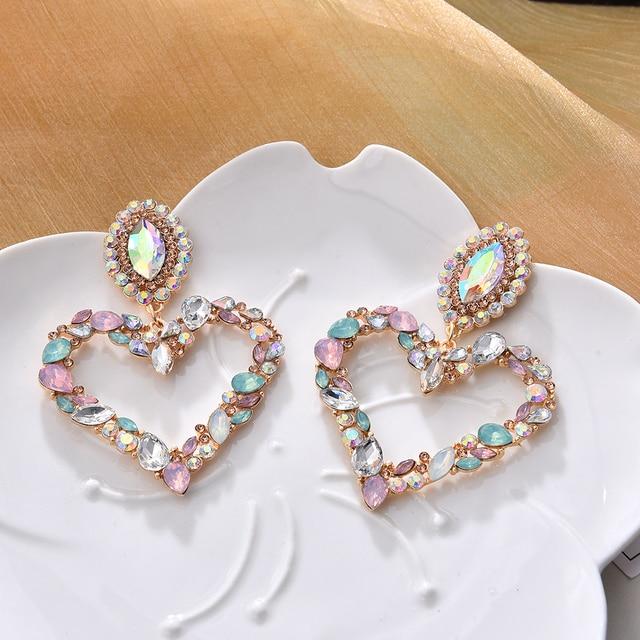 Ztech New Pink Series Crystal Beads Tassel Earrings for Women Girls Elegant Cute/Romantic Korean Style Statement Jewelry Brincos