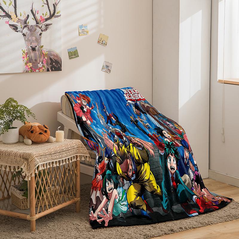 Мультяшная серия Геройская академия Двустороннее фланелевое одеяло с 3D цифровой печатью