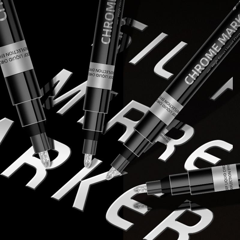 1Pc Mirror Marker Pen 1Mm Diy Reflective Paint Pens Mirror Markers Chrome Gold Sliver Bronze Marker Car Styling Art Craftwork