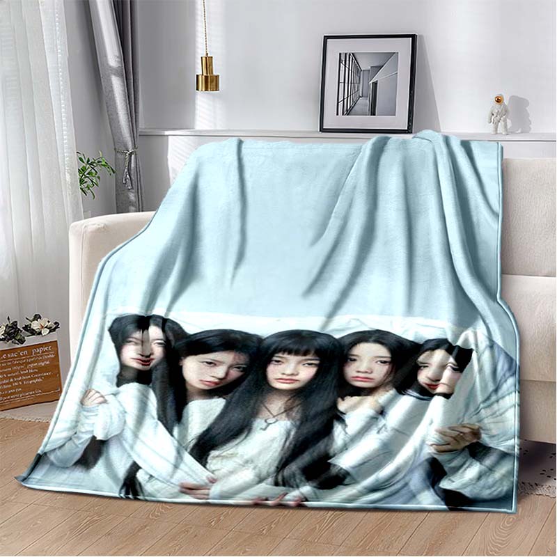3D Printed Flannel Blanket I-ILLIT Combo K-POP Home Sofa Bed Blanket | Birthday Gift, Customizable