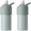 Atlas ABIB-CIG2P PET Bottle Holder, Set of 2, Keeps Water Bottles Cold, 500ml & 650ml Capacity, Vacuum Insulated, Ice Green, with Handle,