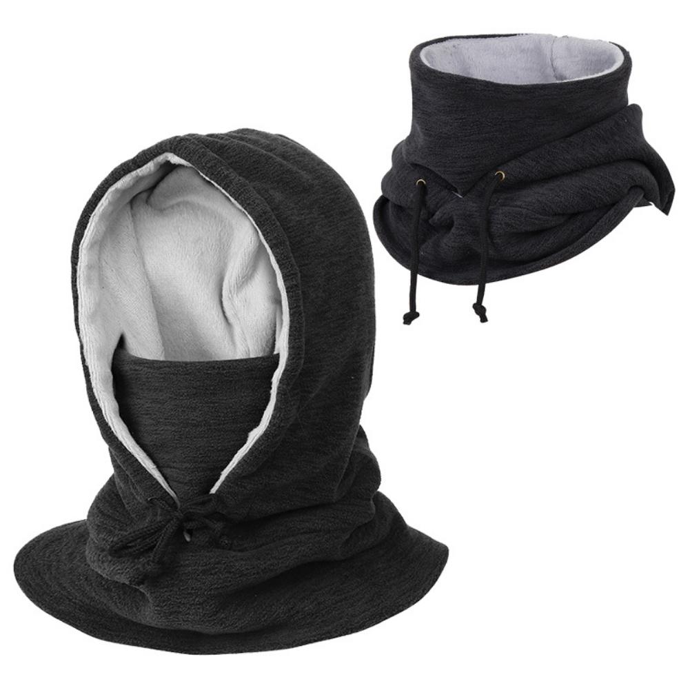 Winter Warm Fleece Beanies Hats For Men Thermal Windproof Skull Bandana Neck Warmer Outdoor Sports Skiing Scarf Thermal Cap